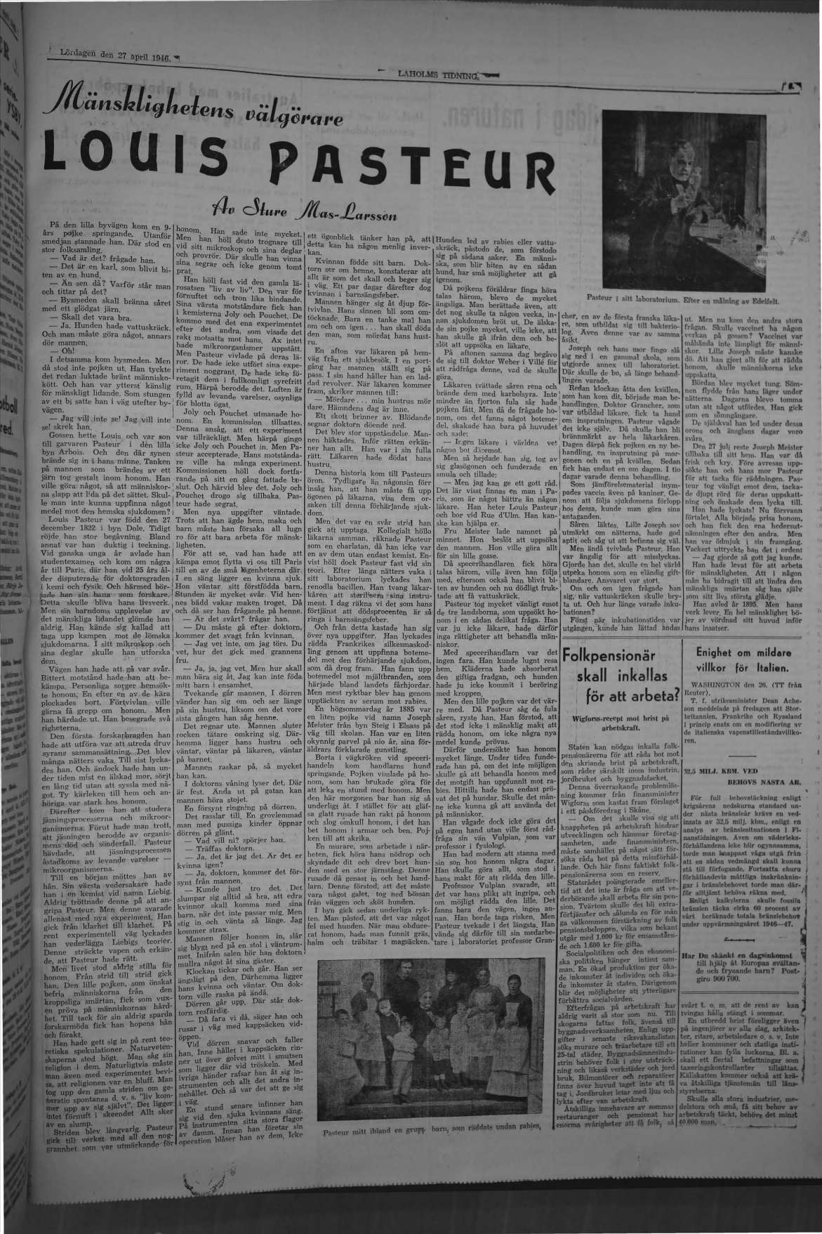 Laholms Tidning Lördag 27 april 1946, sida 5