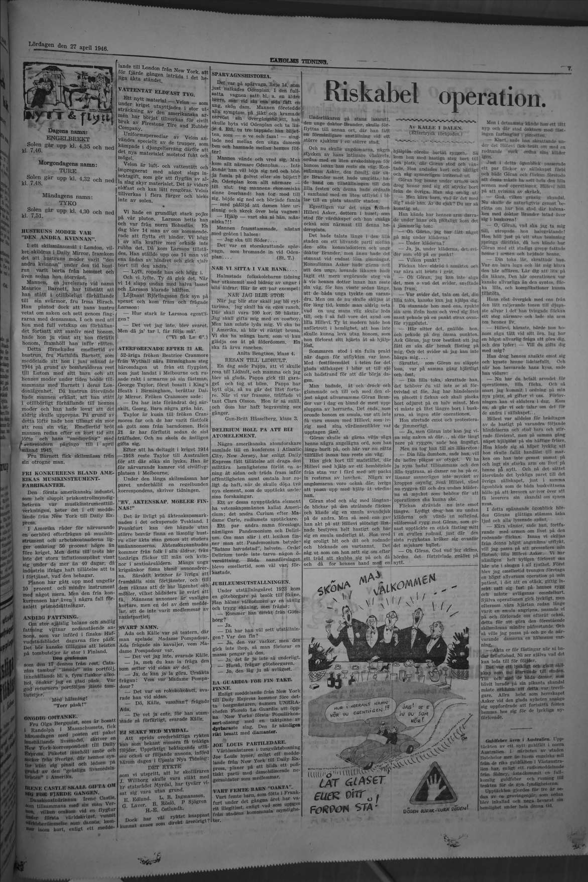 Laholms Tidning Lördag 27 april 1946, sida 7