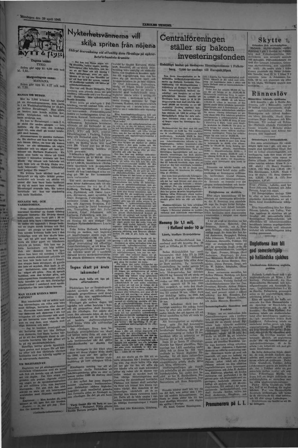 Laholms Tidning Måndag 29 april 1946, sida 5