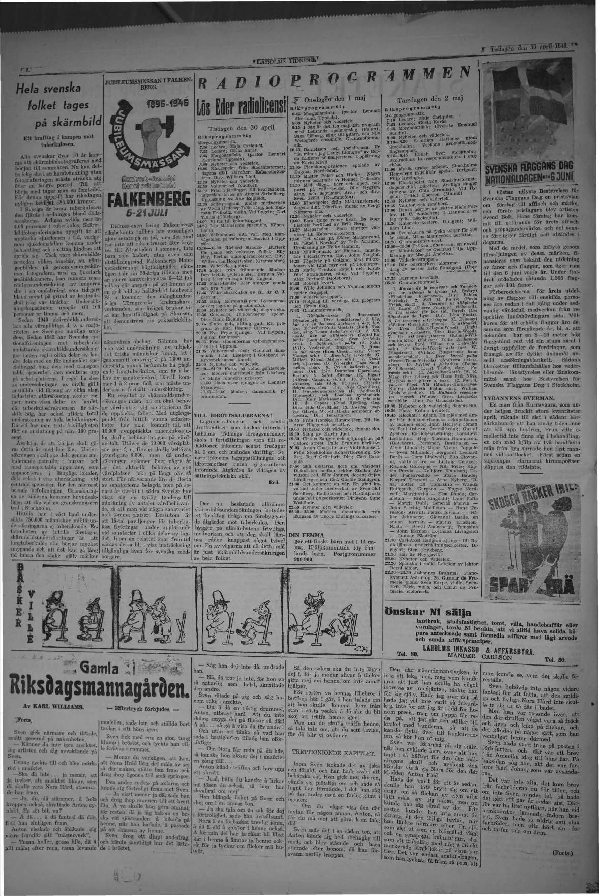 Laholms Tidning Tisdag 30 april 1946, sida 8