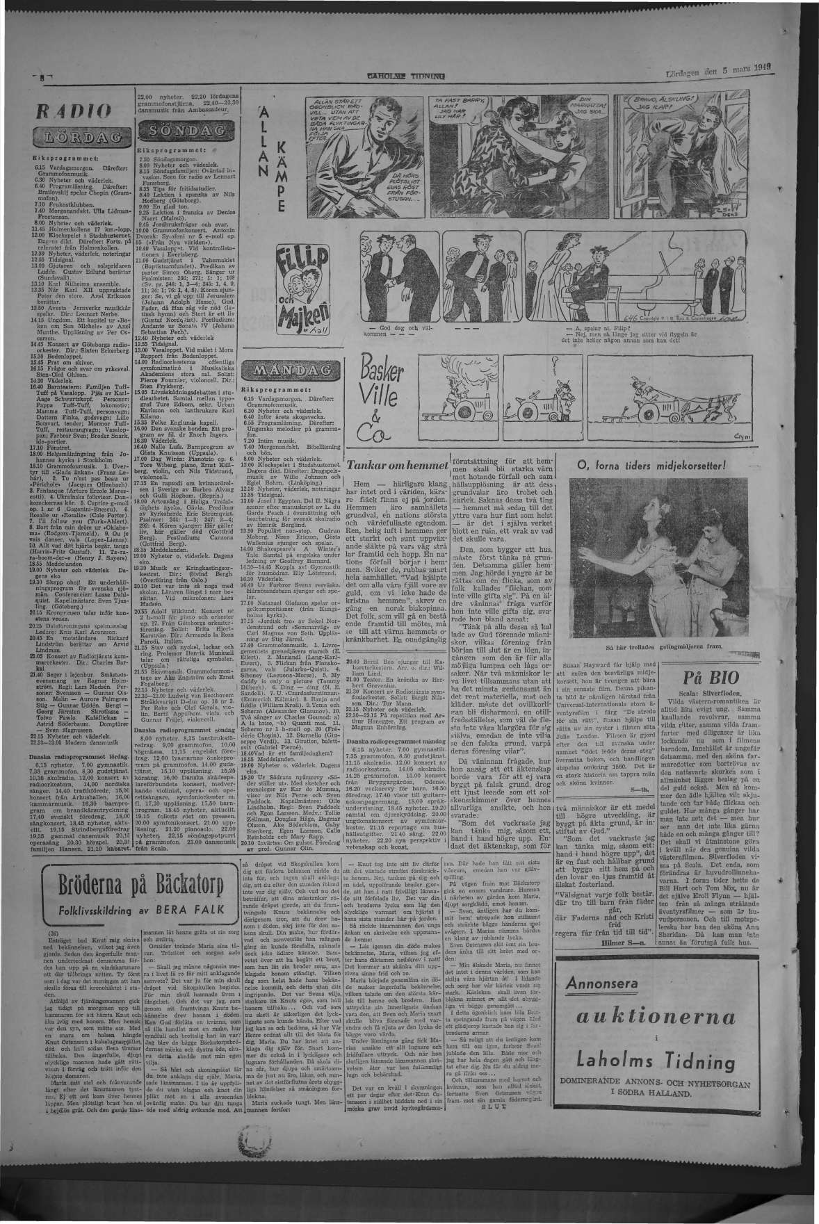 Laholms Tidning Lördag 5 mars 1949, sida 8
