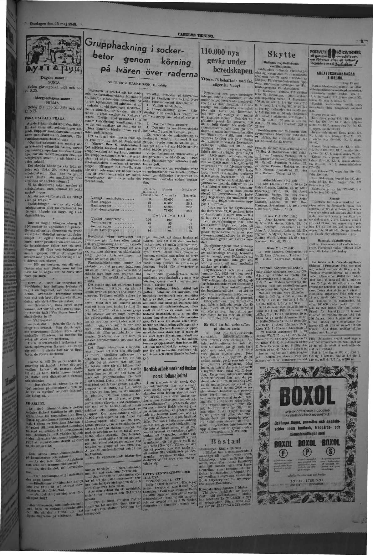 Laholms Tidning Onsdag 15 maj 1946, sida 5