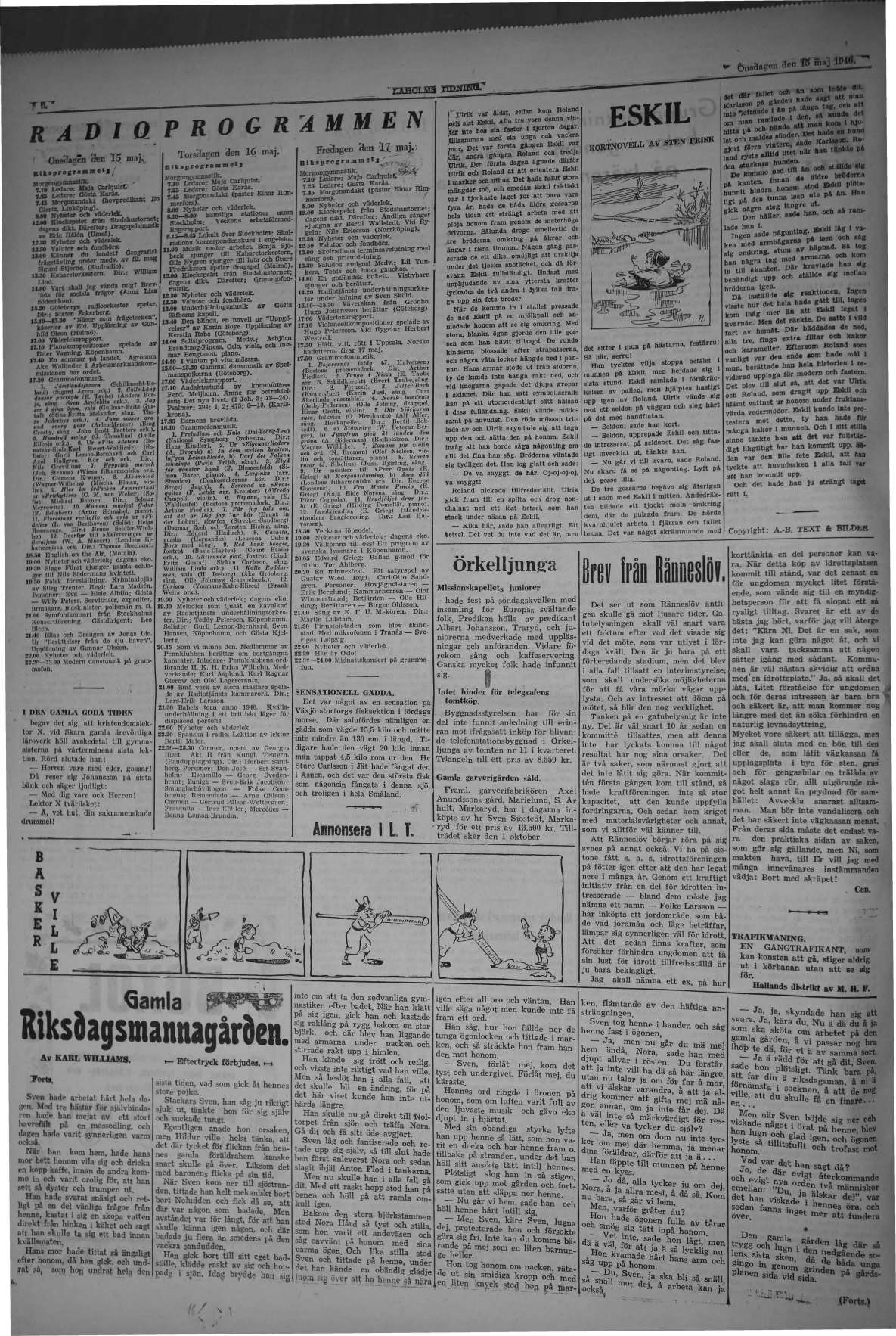 Laholms Tidning Onsdag 15 maj 1946, sida 6