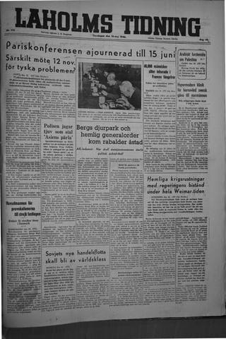 Förstasidan, Torsdag 16 maj 1946