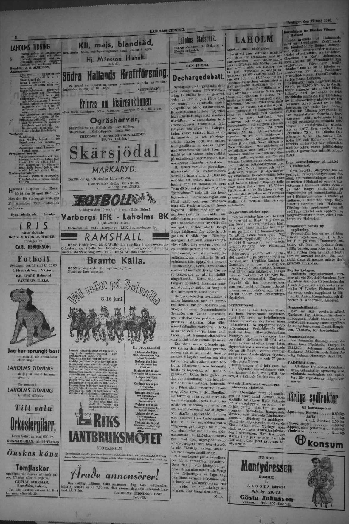 Laholms Tidning Fredag 17 maj 1946, sida 2