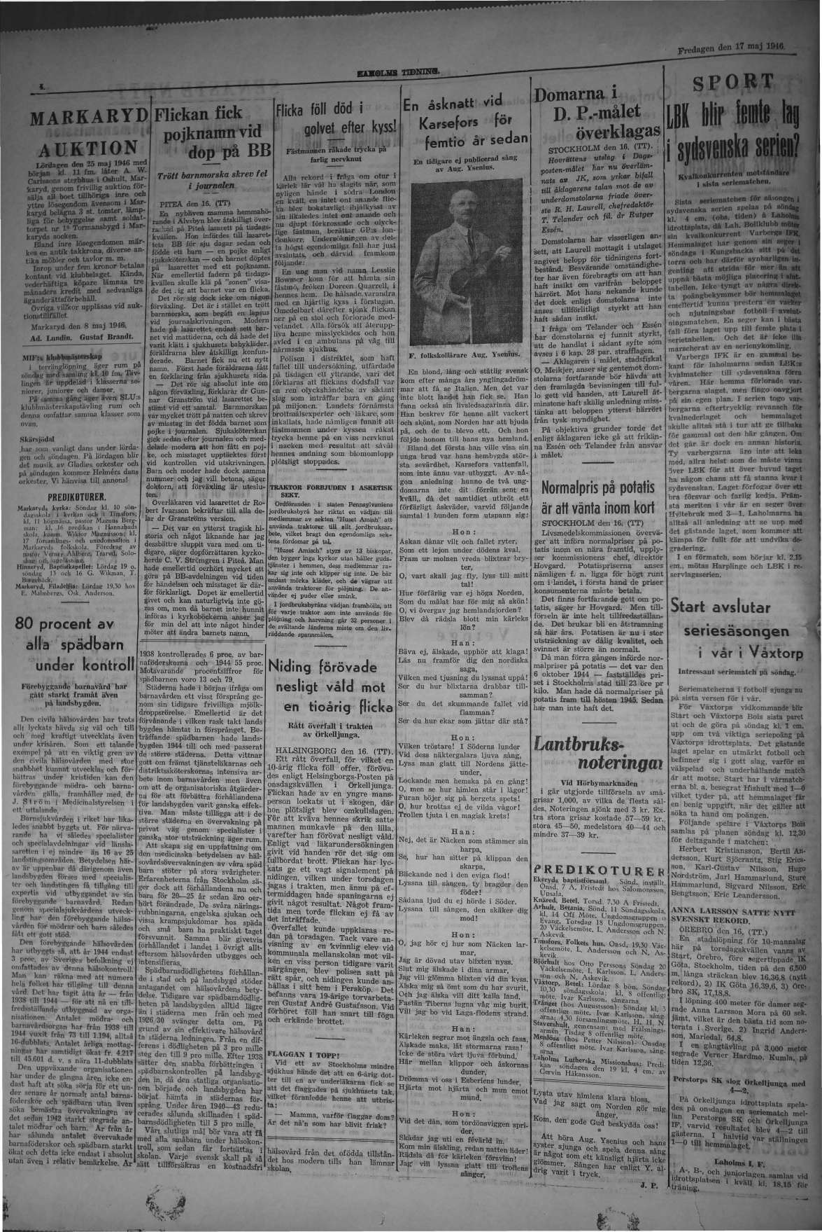 Laholms Tidning Fredag 17 maj 1946, sida 4