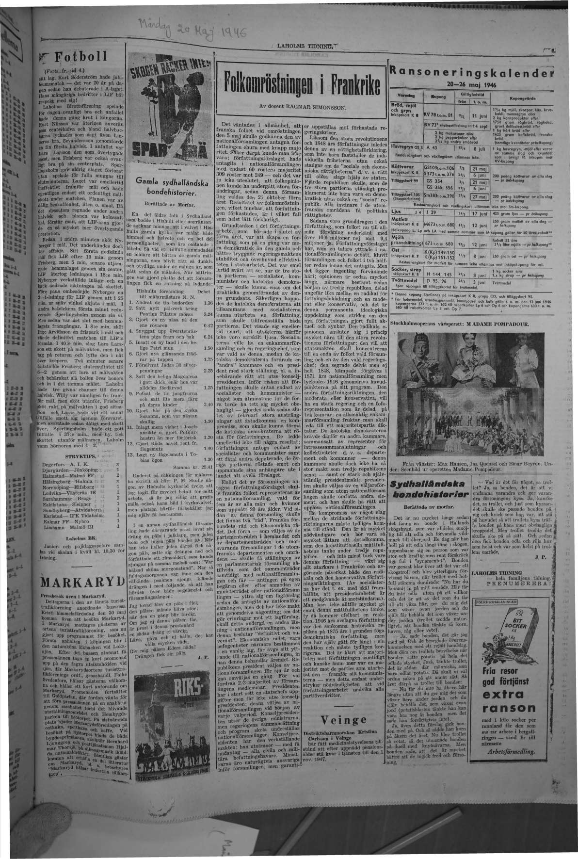 Laholms Tidning Måndag 20 maj 1946, sida 2