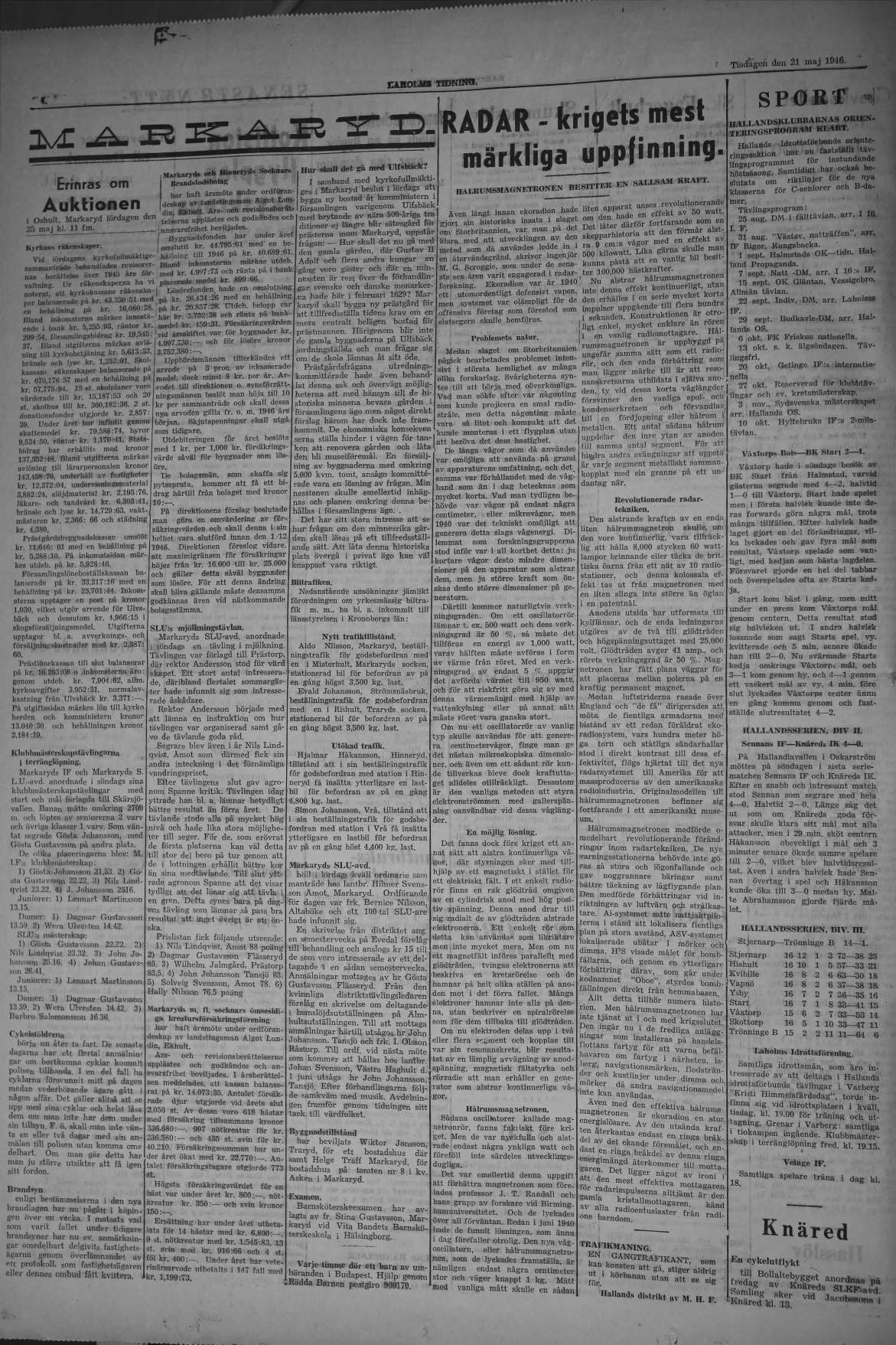 Laholms Tidning Tisdag 21 maj 1946, sida 5