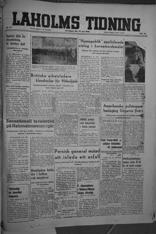 Förstasidan, Onsdag 22 maj 1946