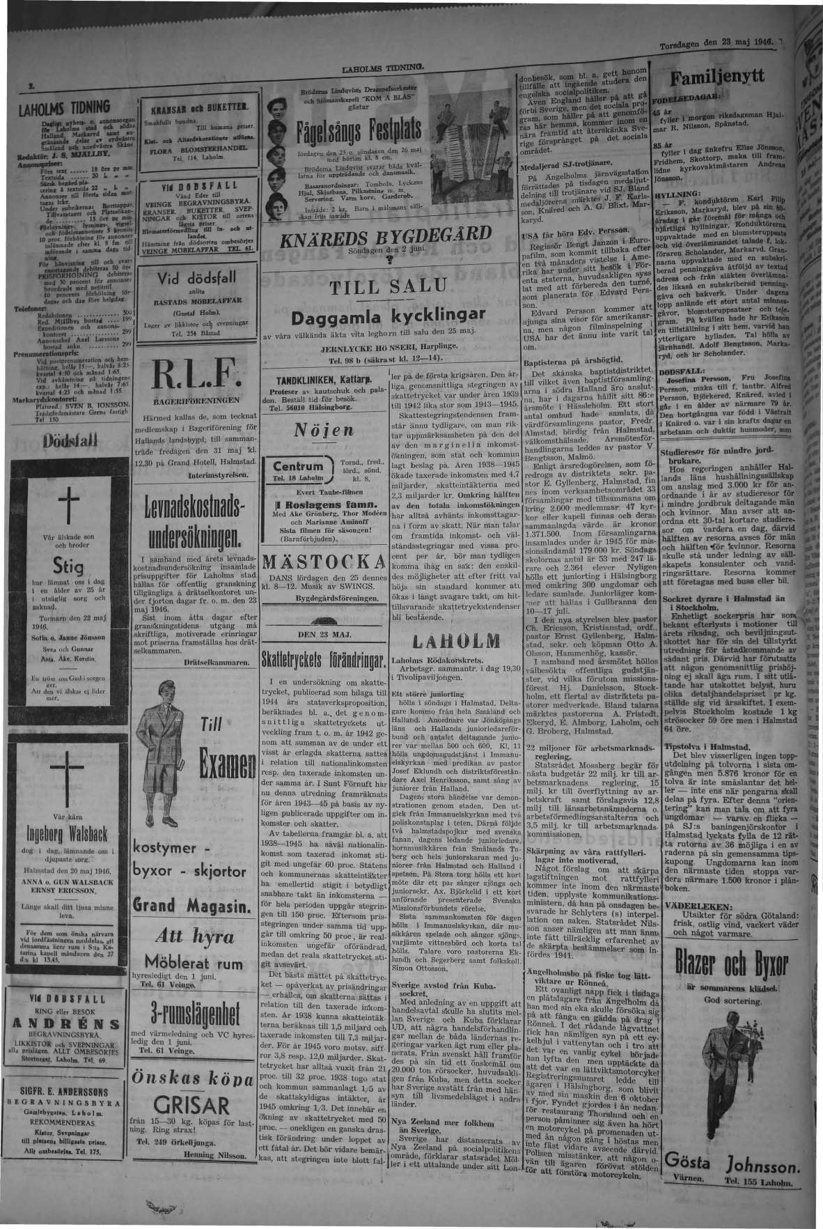 Laholms Tidning Torsdag 23 maj 1946, sida 2