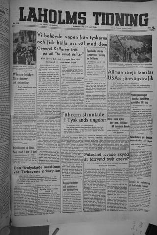 Förstasidan, Fredag 24 maj 1946