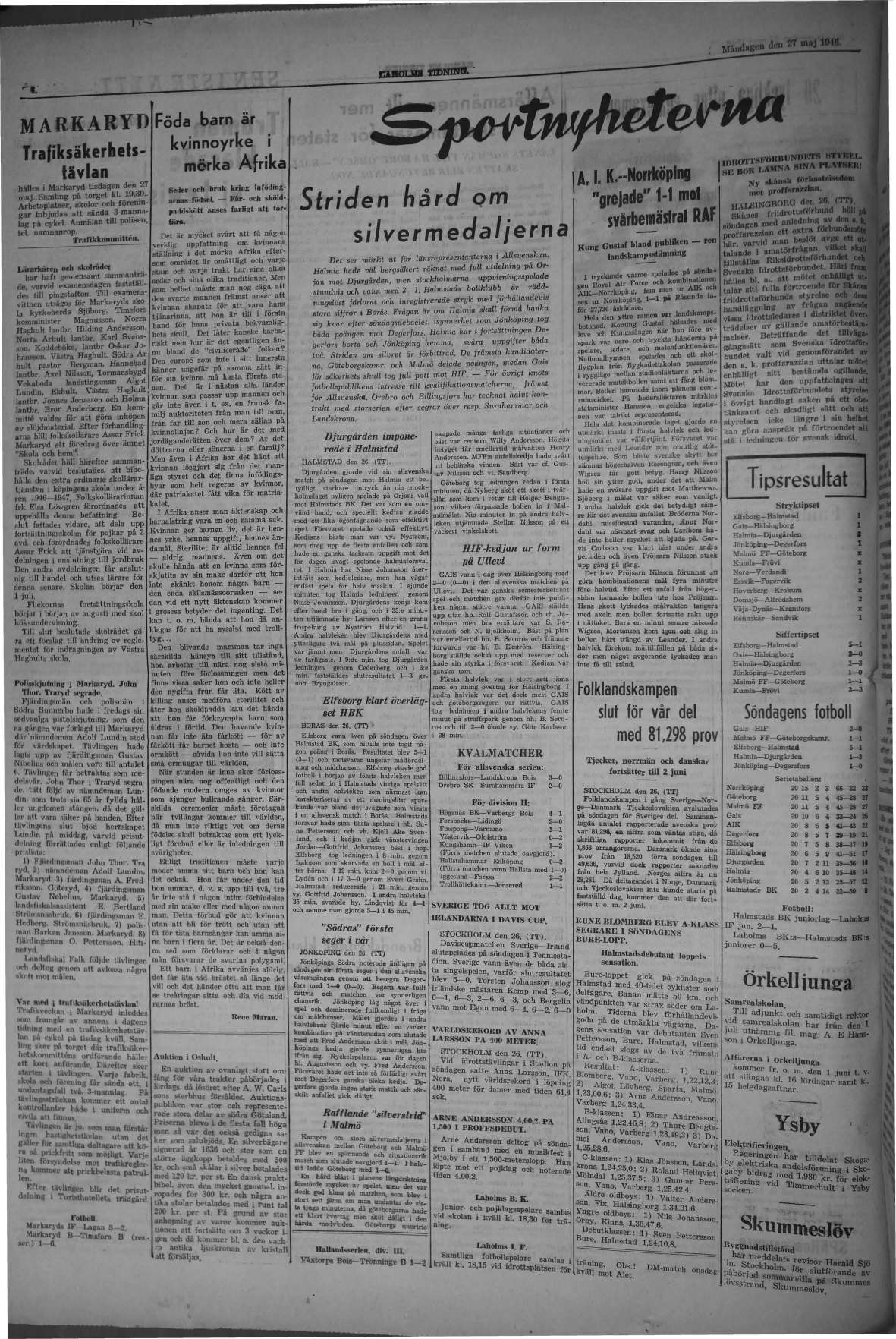 Laholms Tidning Måndag 27 maj 1946, sida 4