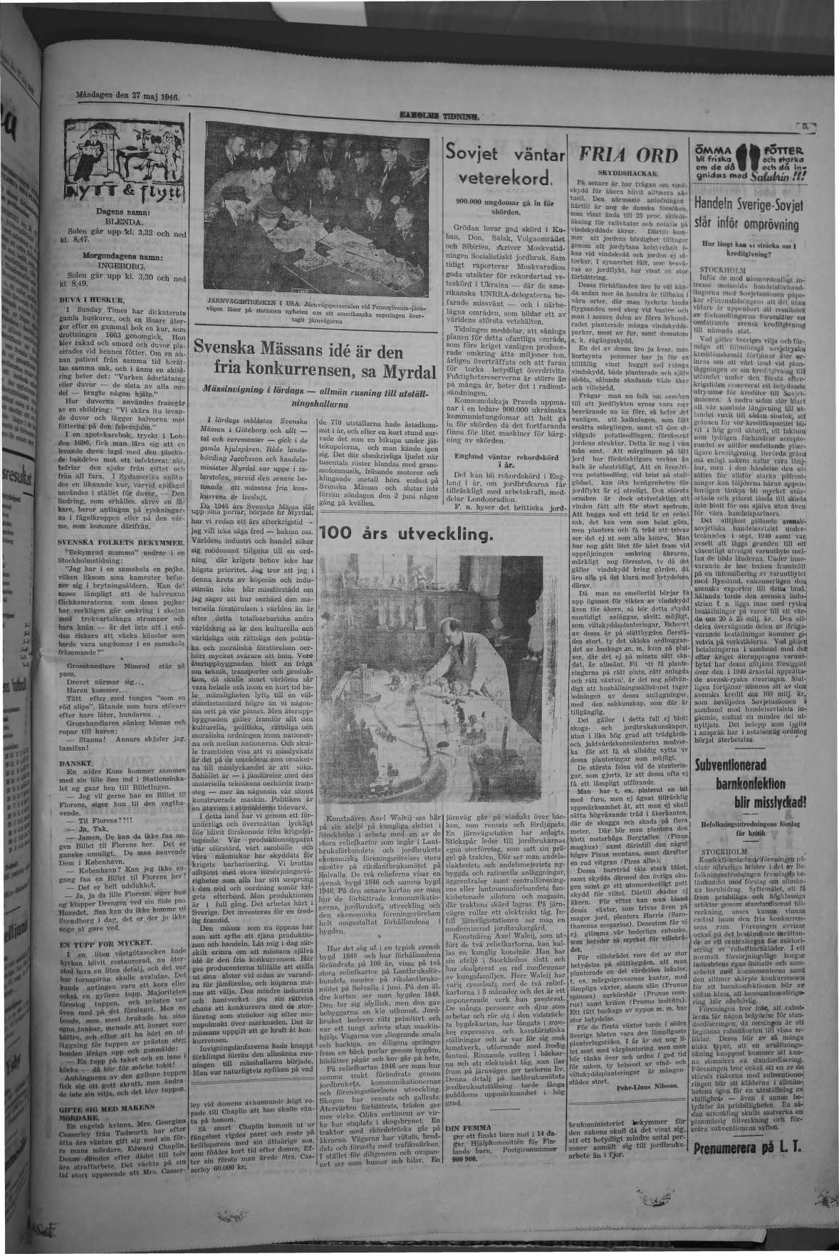 Laholms Tidning Måndag 27 maj 1946, sida 5