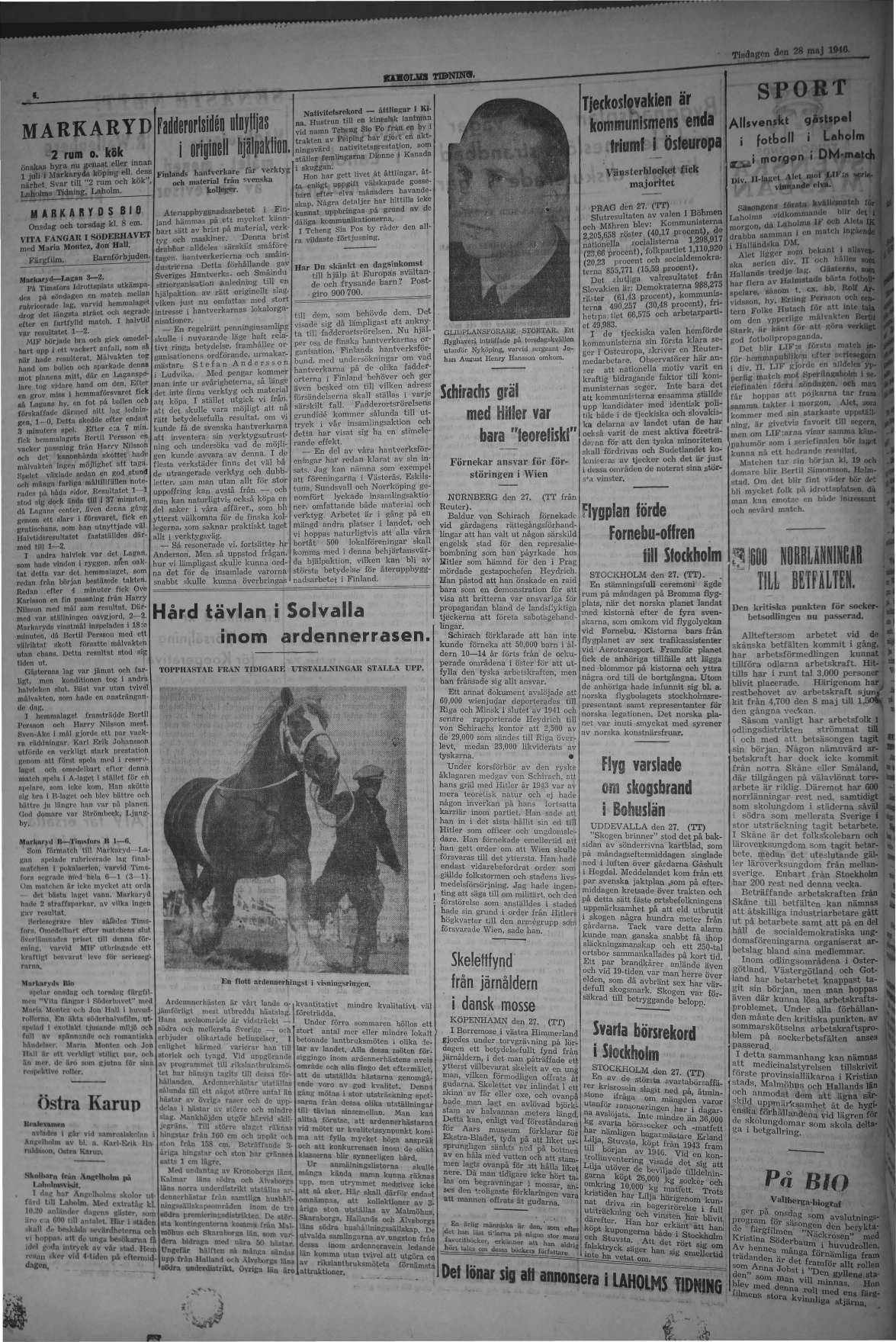 Laholms Tidning Tisdag 28 maj 1946, sida 4