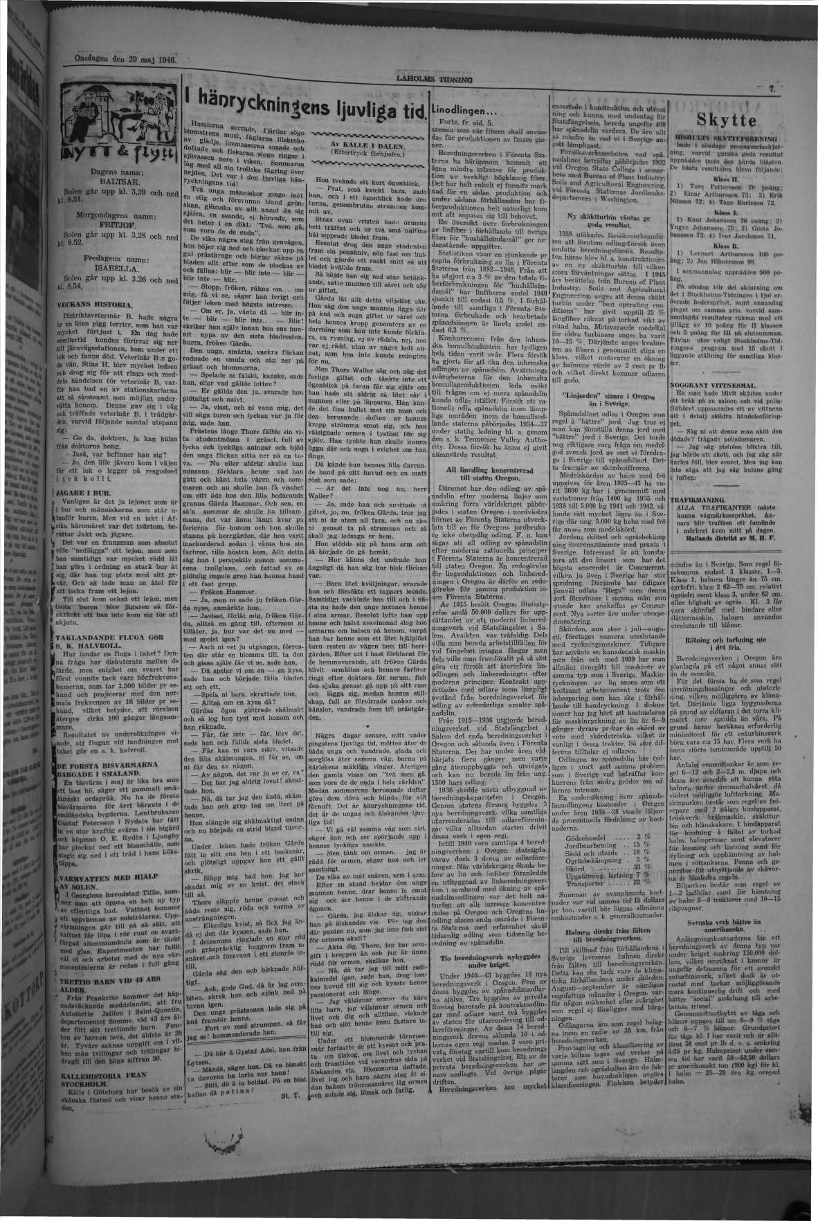 Laholms Tidning Onsdag 29 maj 1946, sida 7