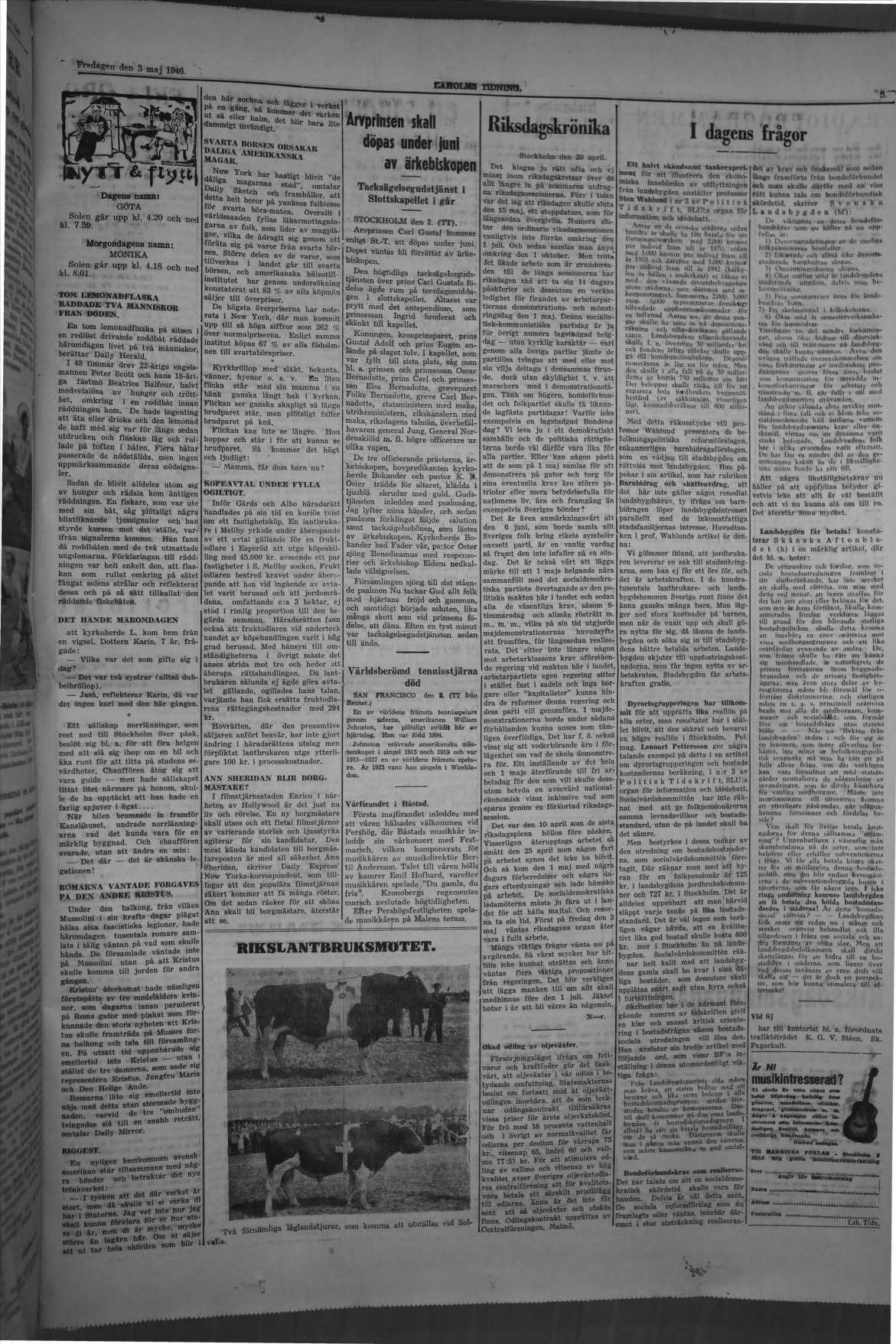 Laholms Tidning Fredag 3 maj 1946, sida 5