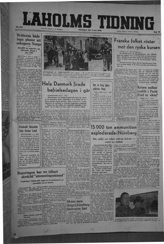 Förstasidan, Måndag 6 maj 1946