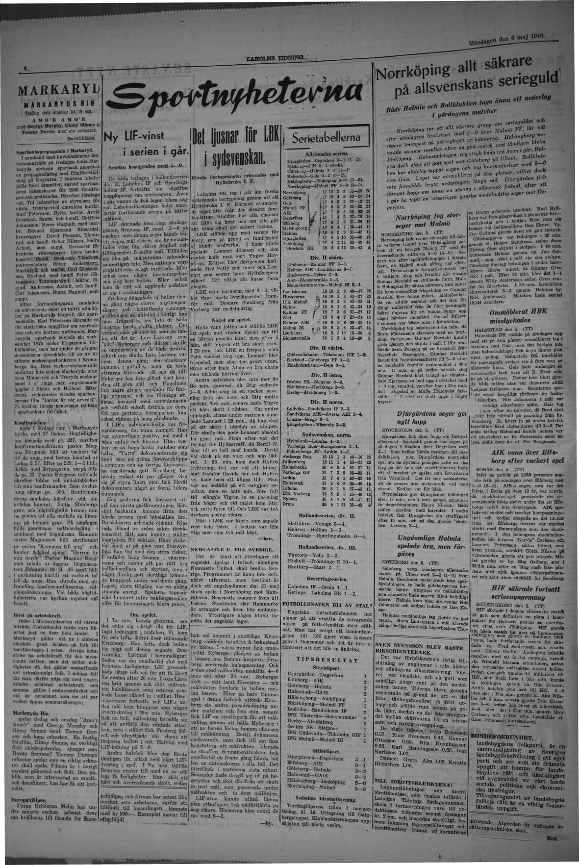 Laholms Tidning Måndag 6 maj 1946, sida 4