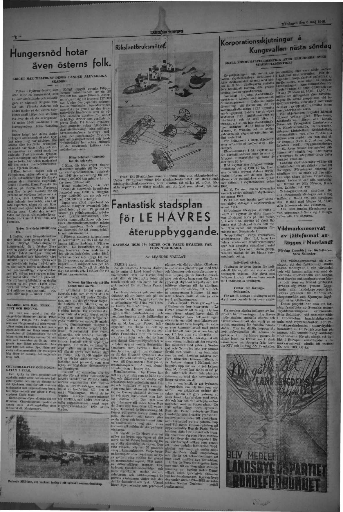 Laholms Tidning Måndag 6 maj 1946, sida 6