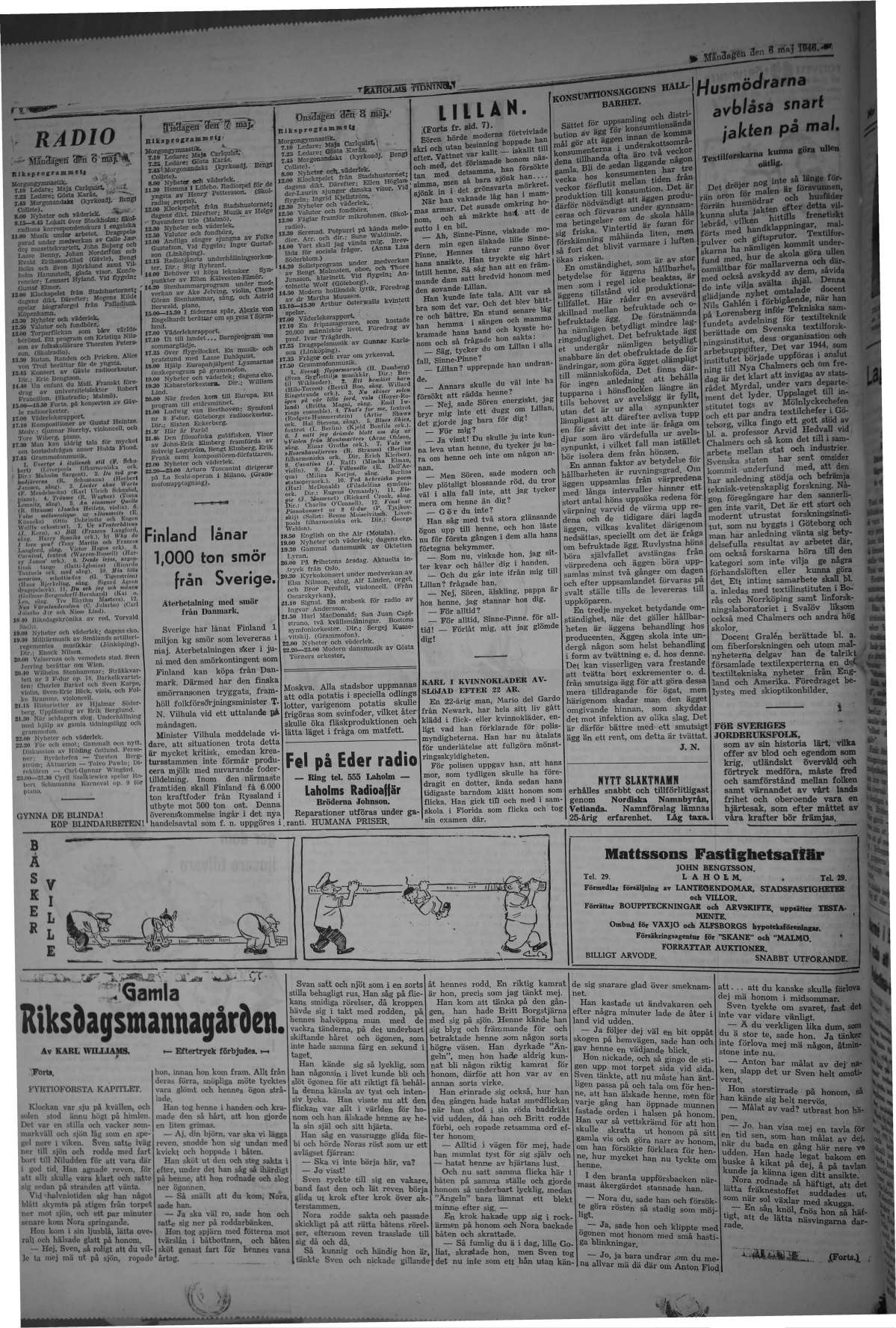 Laholms Tidning Måndag 6 maj 1946, sida 8