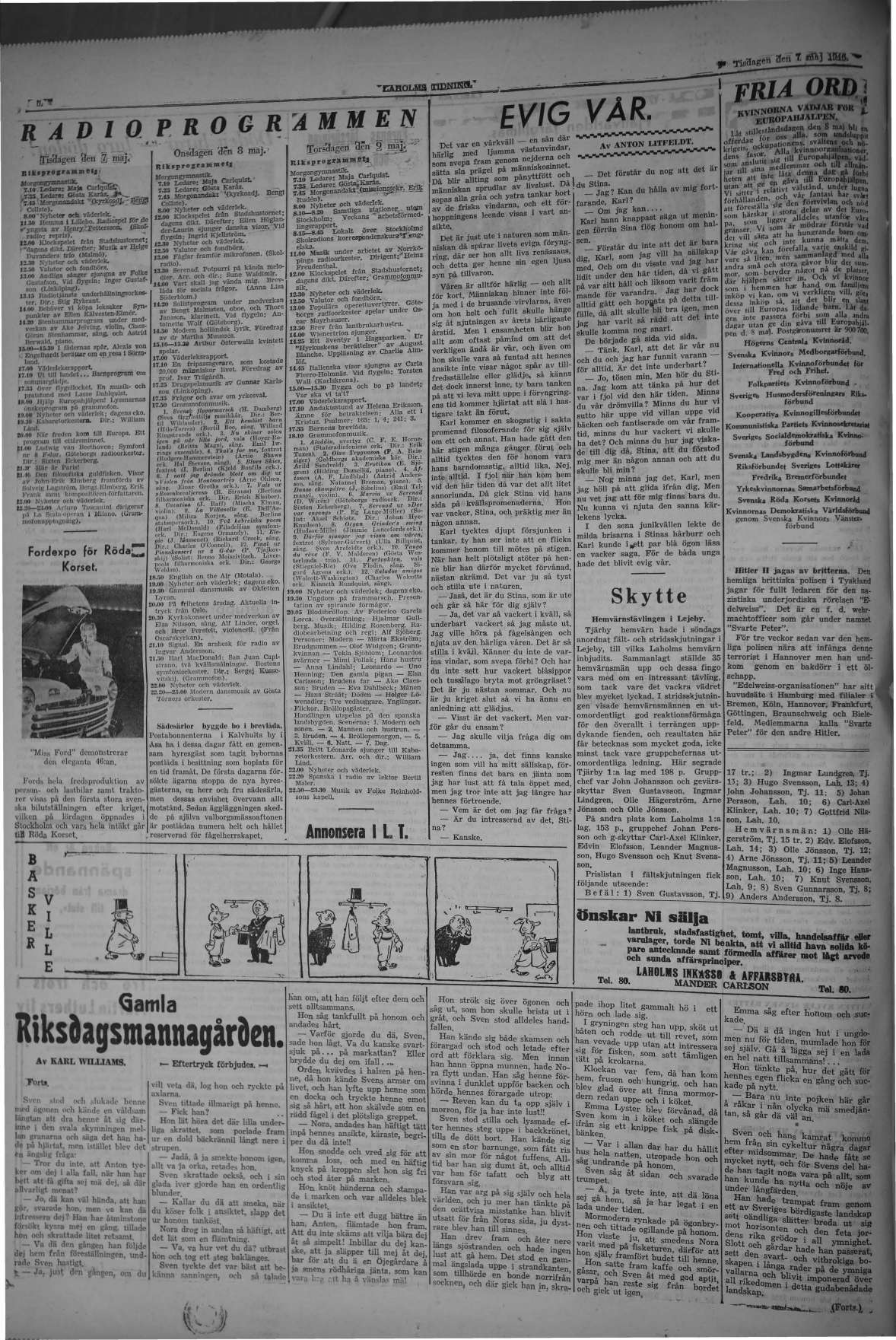 Laholms Tidning Tisdag 7 maj 1946, sida 6