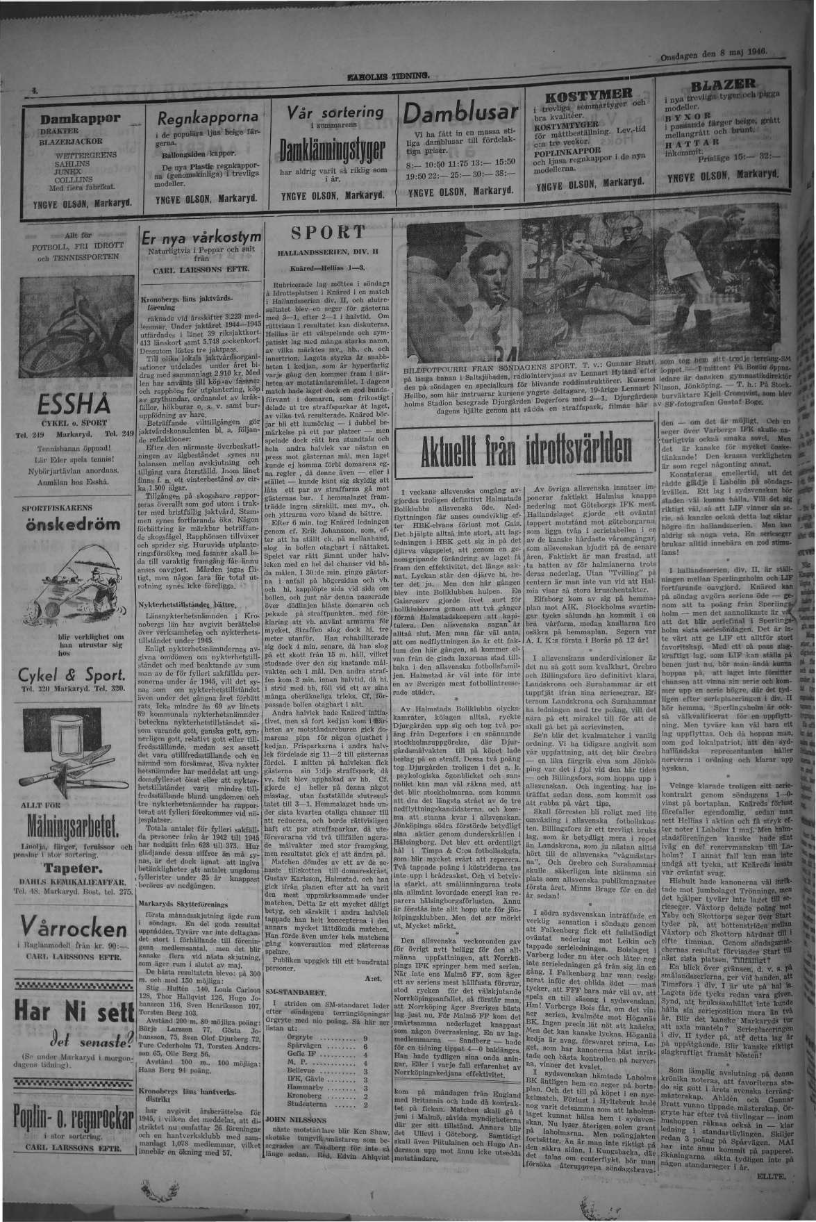 Laholms Tidning Onsdag 8 maj 1946, sida 4