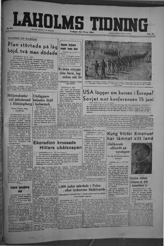 Förstasidan, Fredag 10 maj 1946