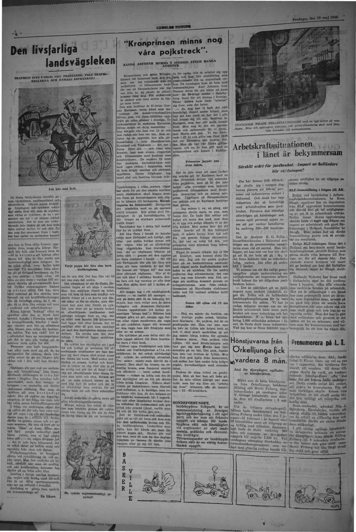 Laholms Tidning Fredag 10 maj 1946, sida 6