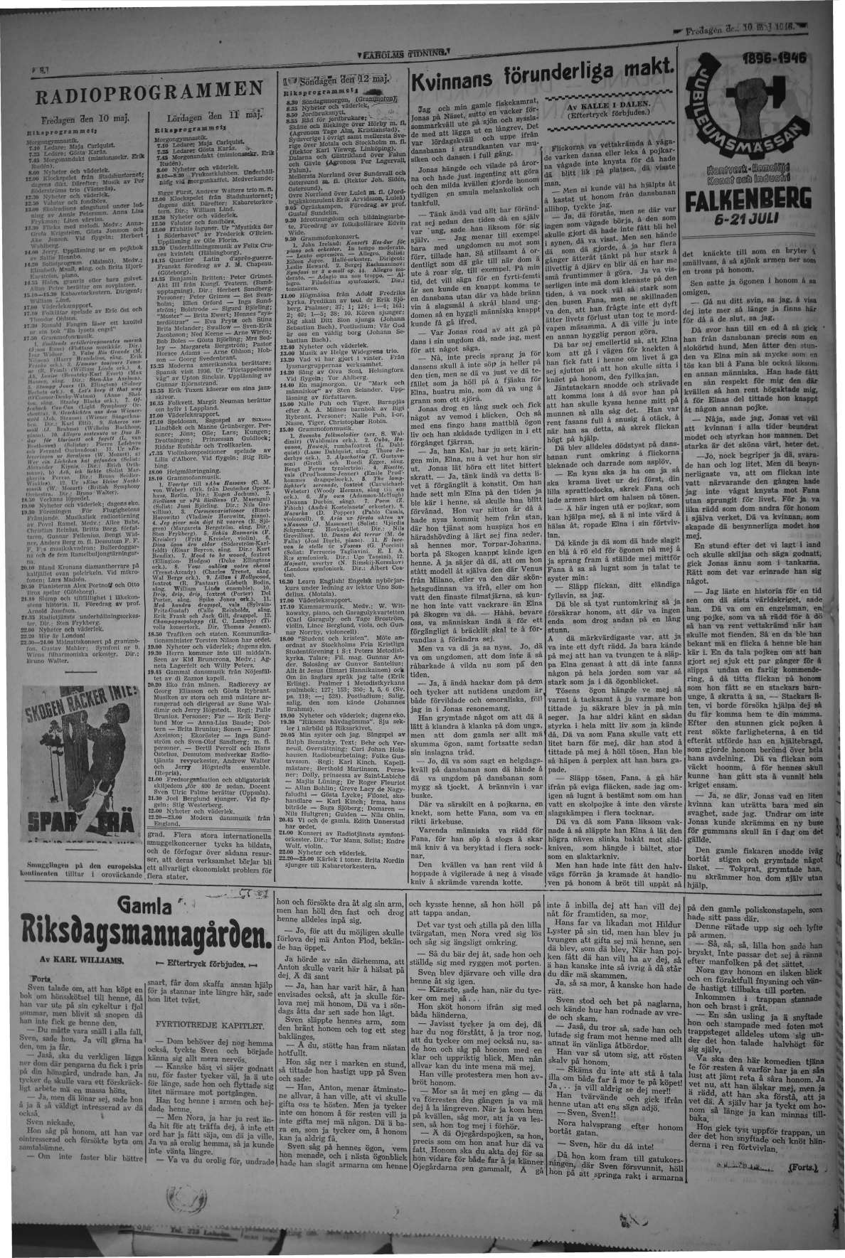 Laholms Tidning Fredag 10 maj 1946, sida 8