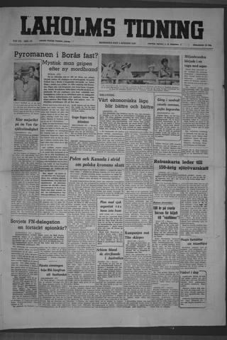 Förstasidan, Måndag 1 augusti 1949