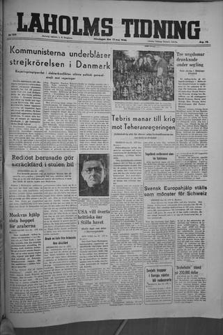 Förstasidan, Måndag 13 maj 1946
