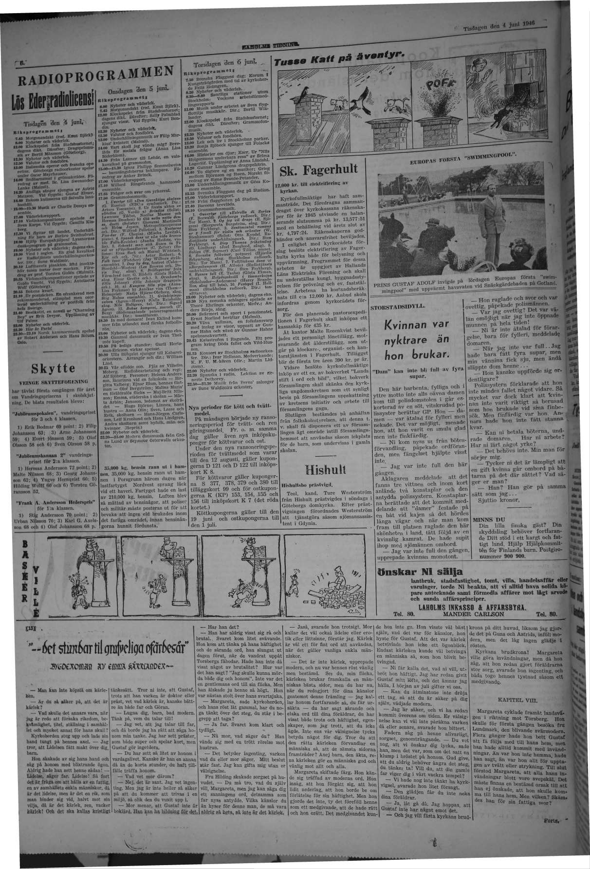 Laholms Tidning Tisdag 4 juni 1946, sida 6