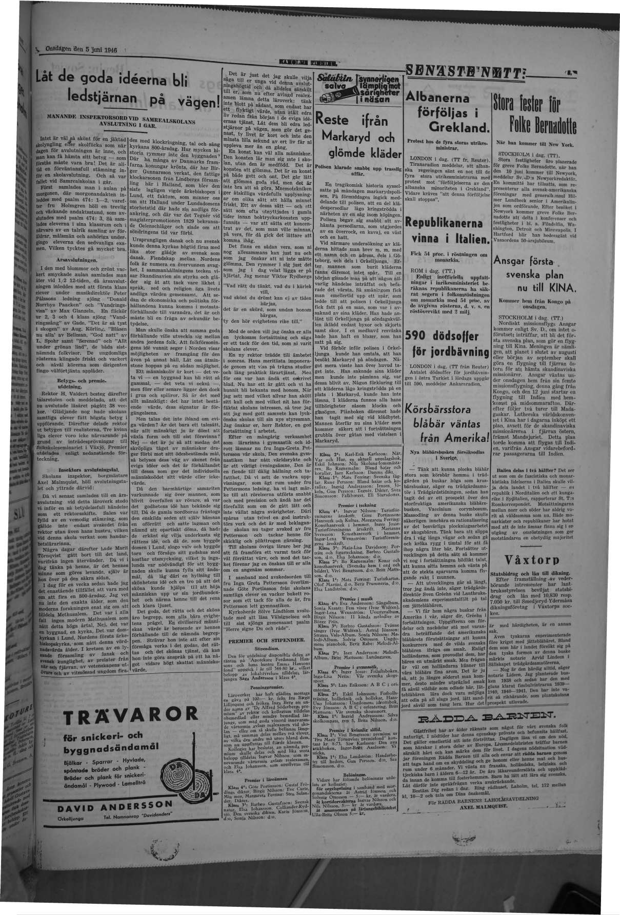 Laholms Tidning Onsdag 5 juni 1946, sida 3