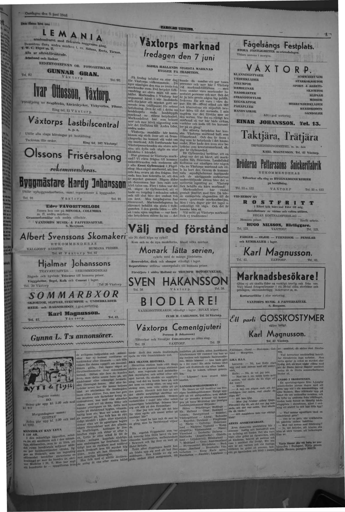 Laholms Tidning Onsdag 5 juni 1946, sida 5