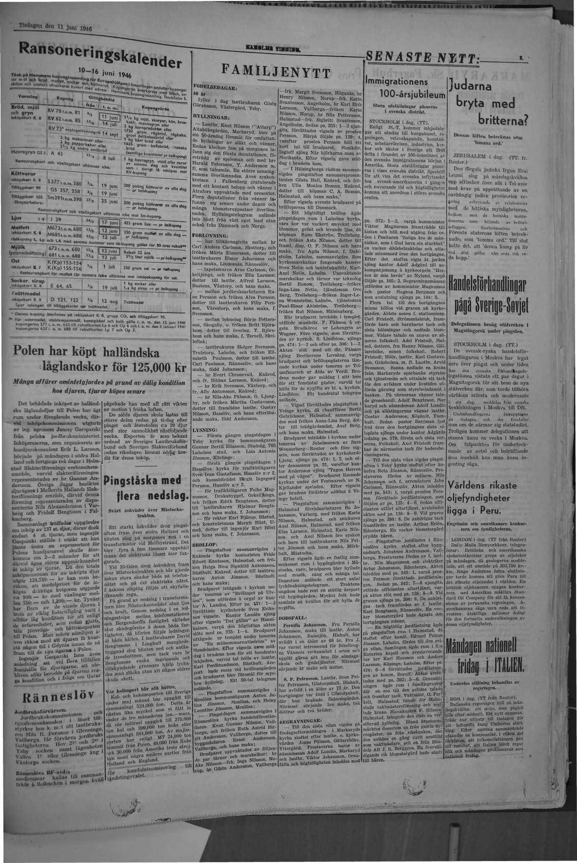 Laholms Tidning Tisdag 11 juni 1946, sida 3