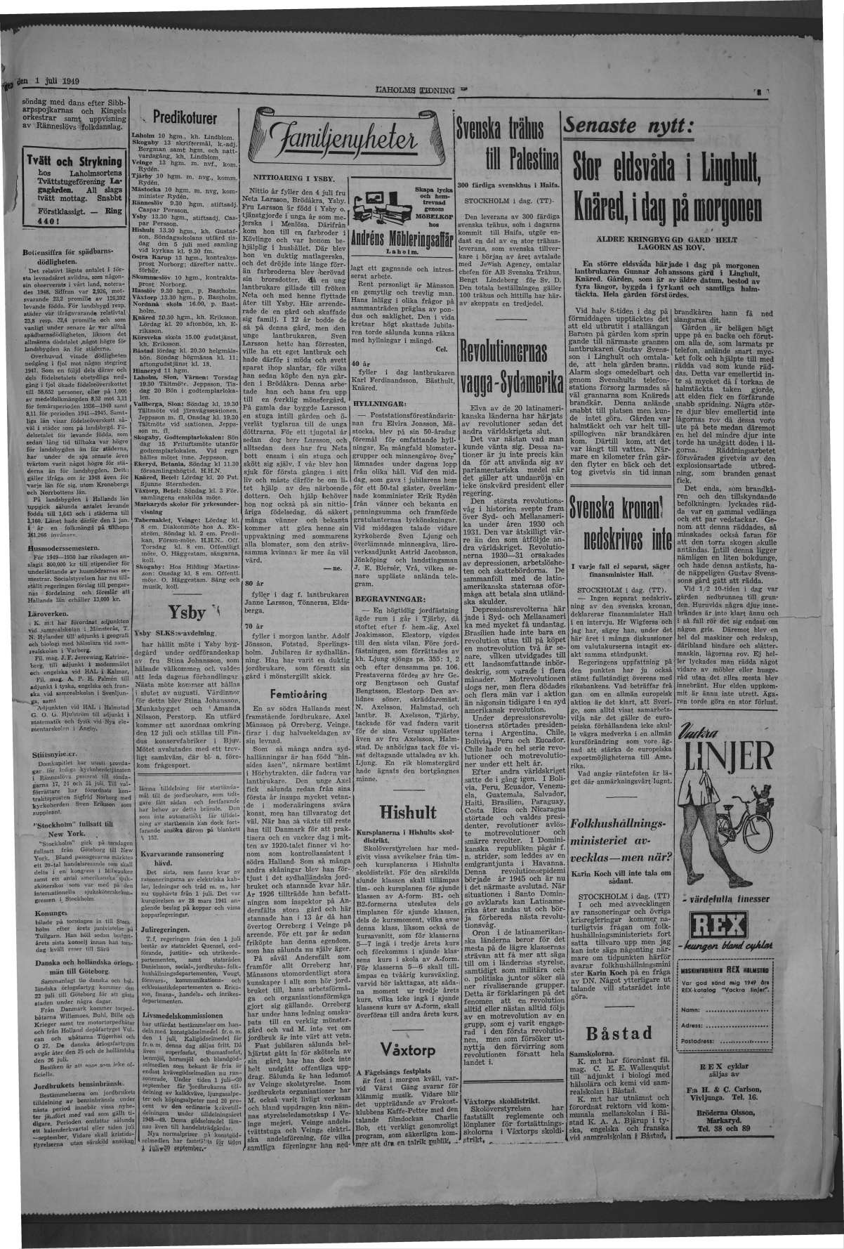 Laholms Tidning Fredag 1 juli 1949, sida 3