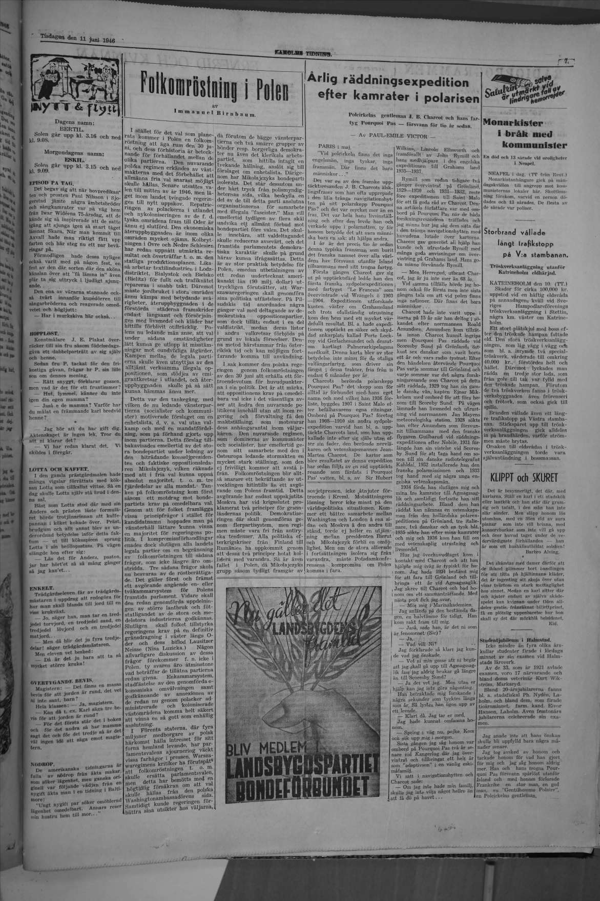 Laholms Tidning Tisdag 11 juni 1946, sida 7