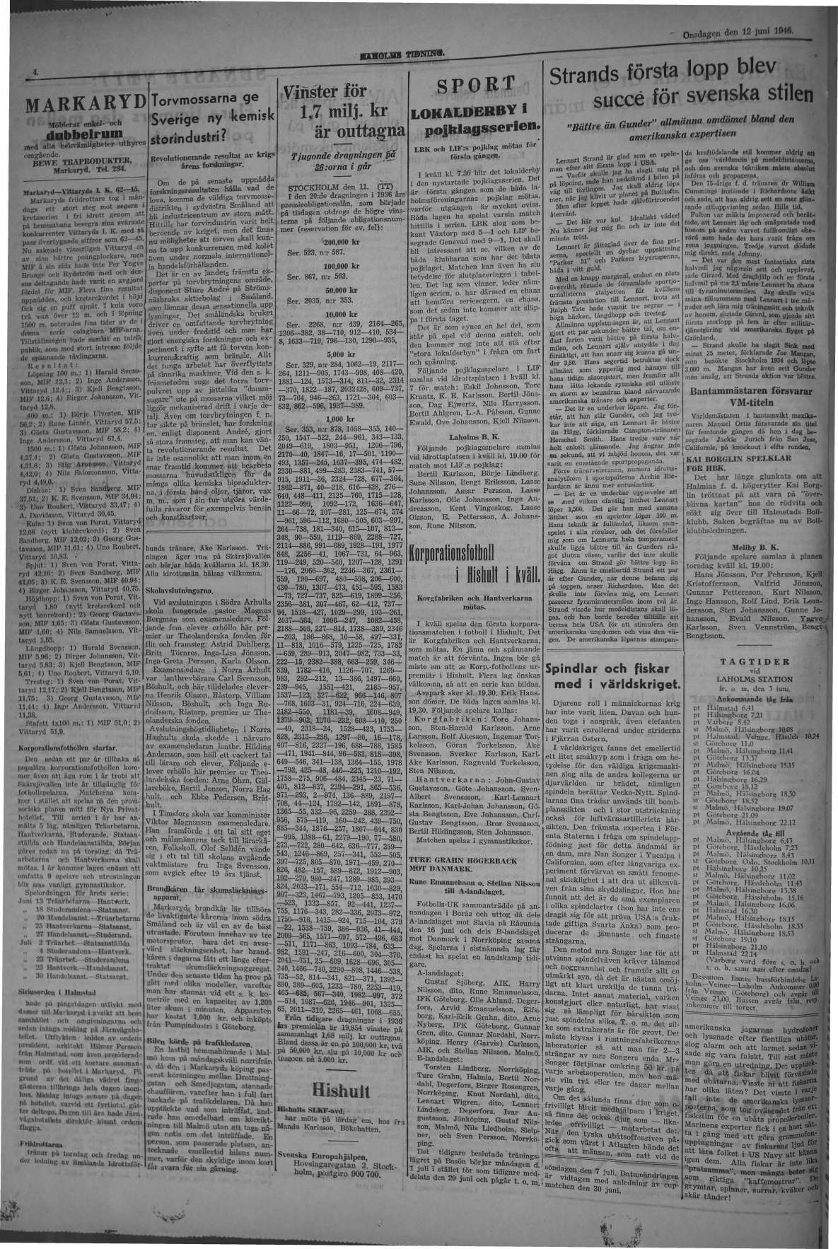 Laholms Tidning Onsdag 12 juni 1946, sida 3