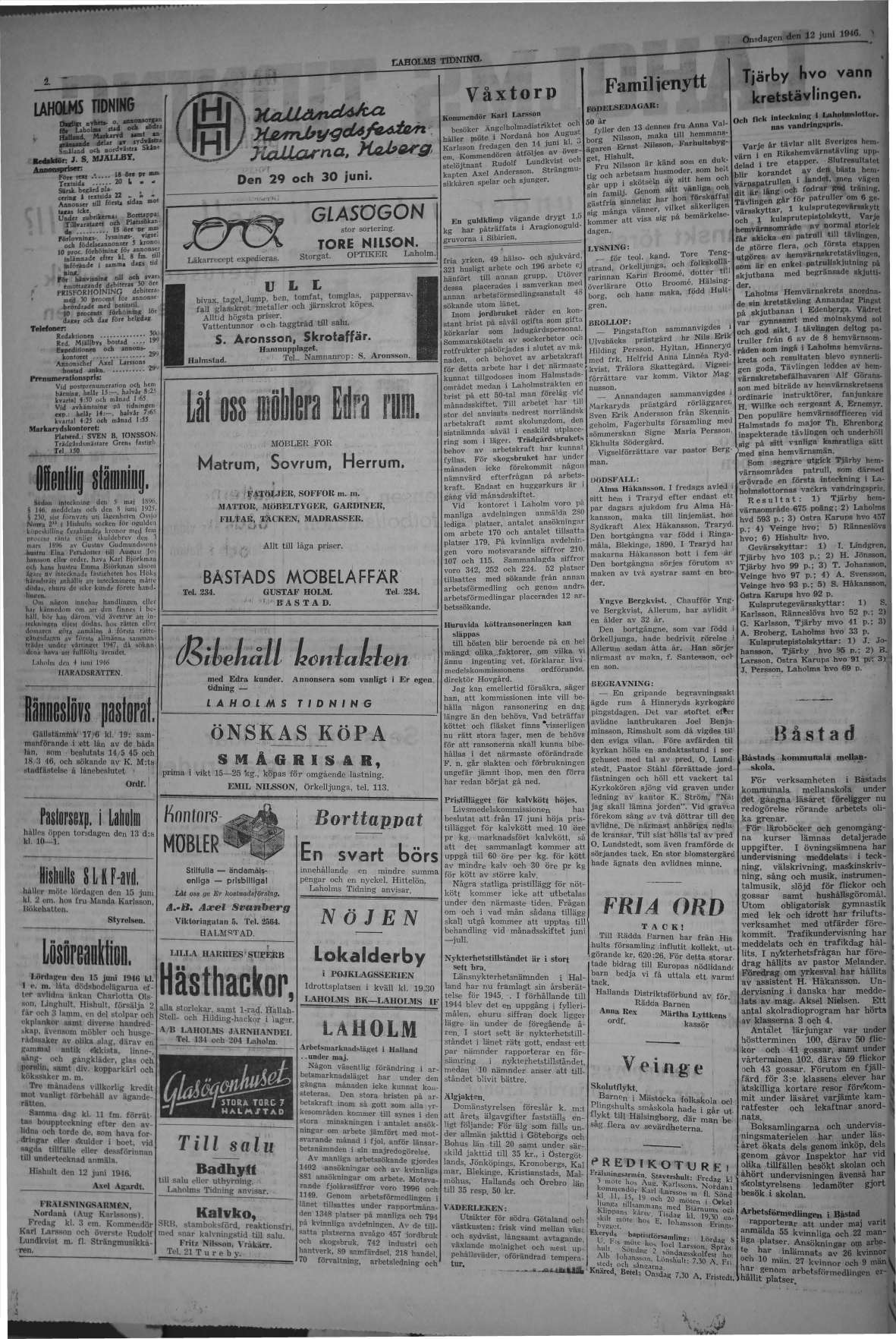 Laholms Tidning Onsdag 12 juni 1946, sida 5