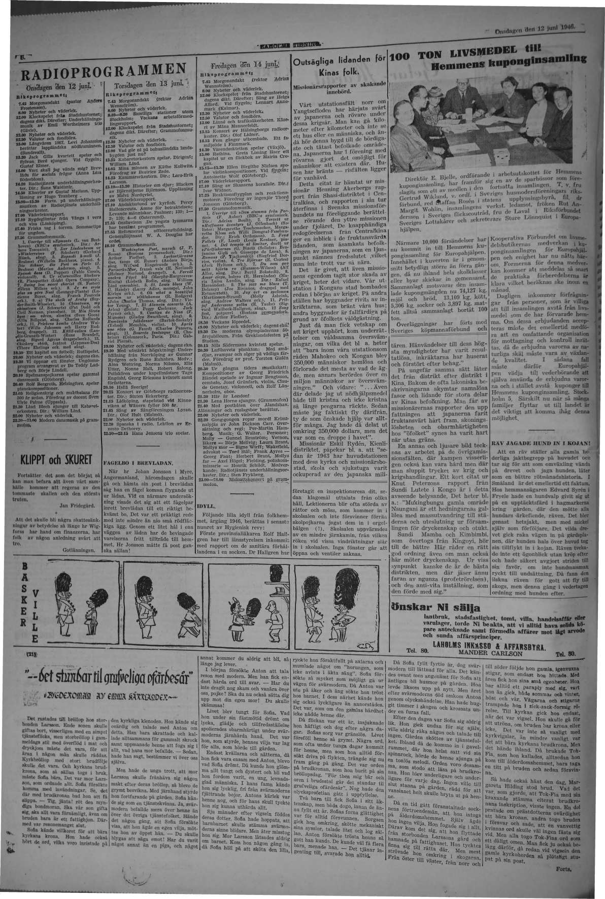 Laholms Tidning Onsdag 12 juni 1946, sida 6