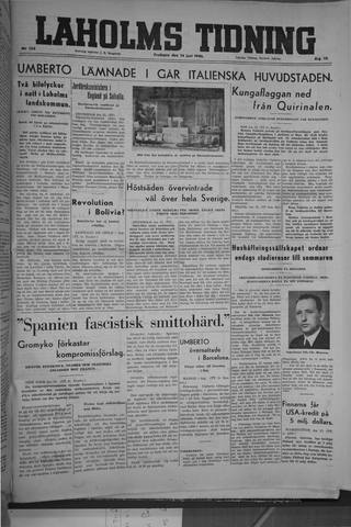 Förstasidan, Fredag 14 juni 1946