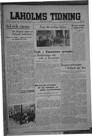 Förstasidan, Lördag 15 juni 1946