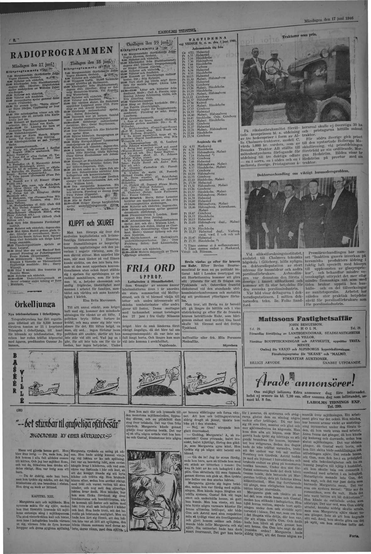 Laholms Tidning Måndag 17 juni 1946, sida 6