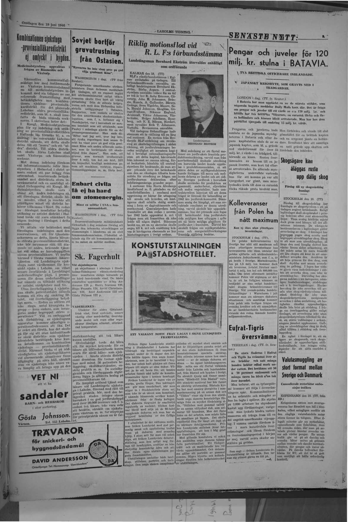 Laholms Tidning Onsdag 19 juni 1946, sida 3