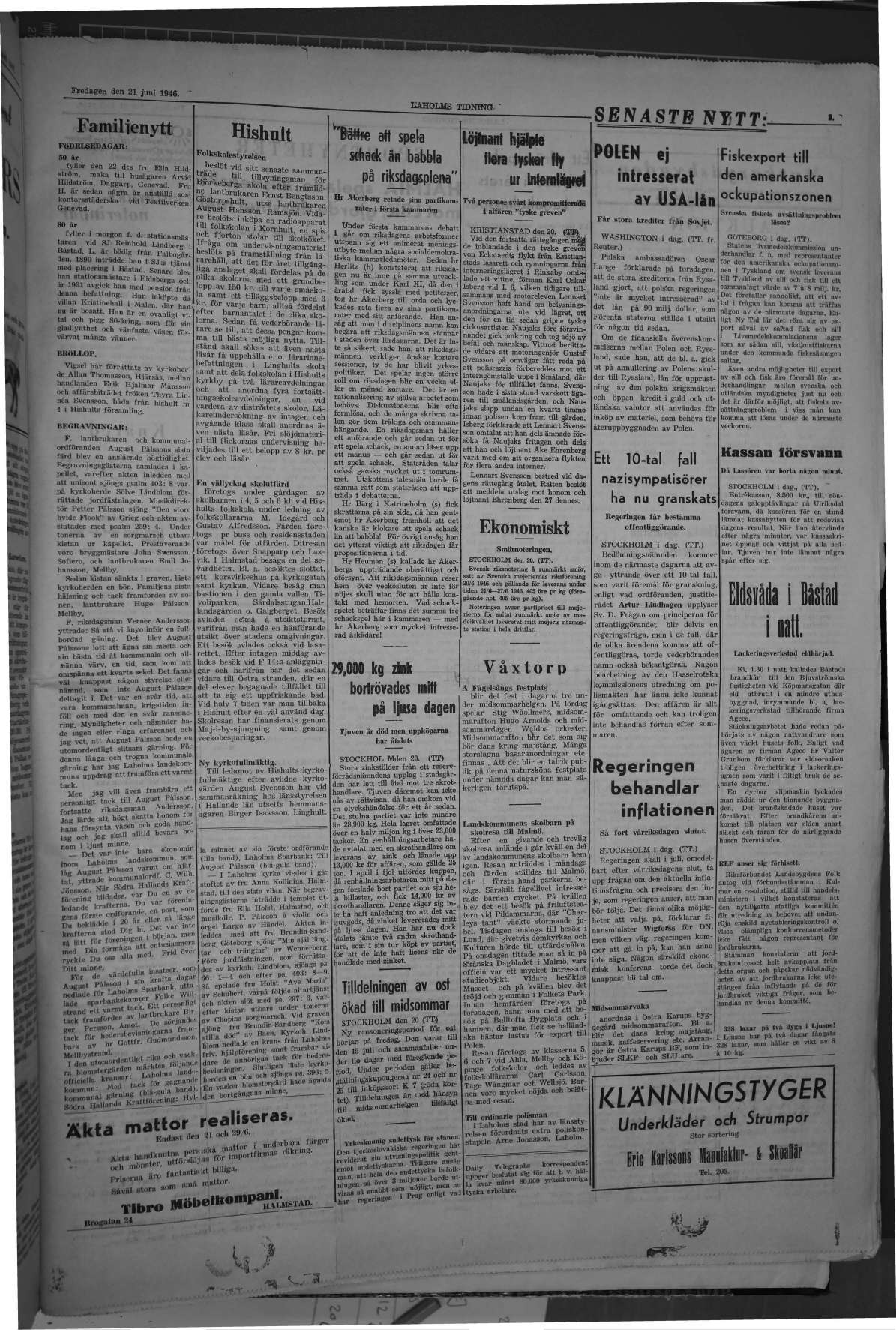 Laholms Tidning Fredag 21 juni 1946, sida 3