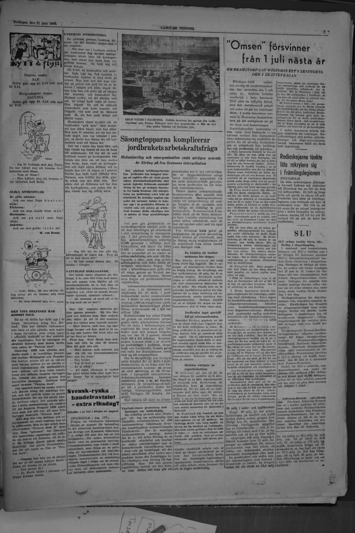 Laholms Tidning Fredag 21 juni 1946, sida 7