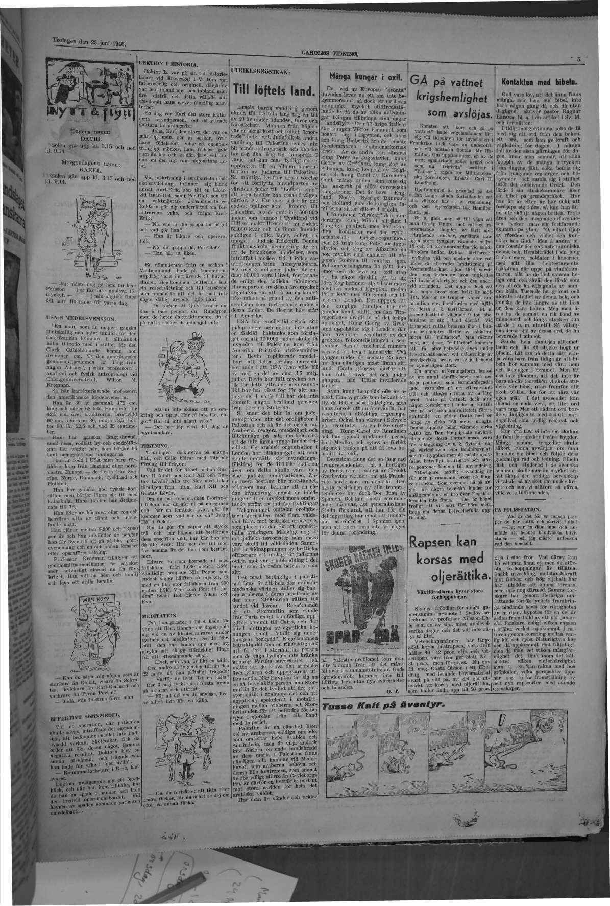 Laholms Tidning Tisdag 25 juni 1946, sida 5