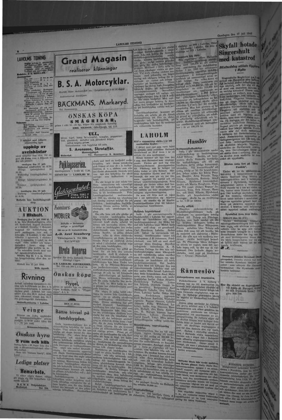 Laholms Tidning Onsdag 17 juli 1946, sida 2