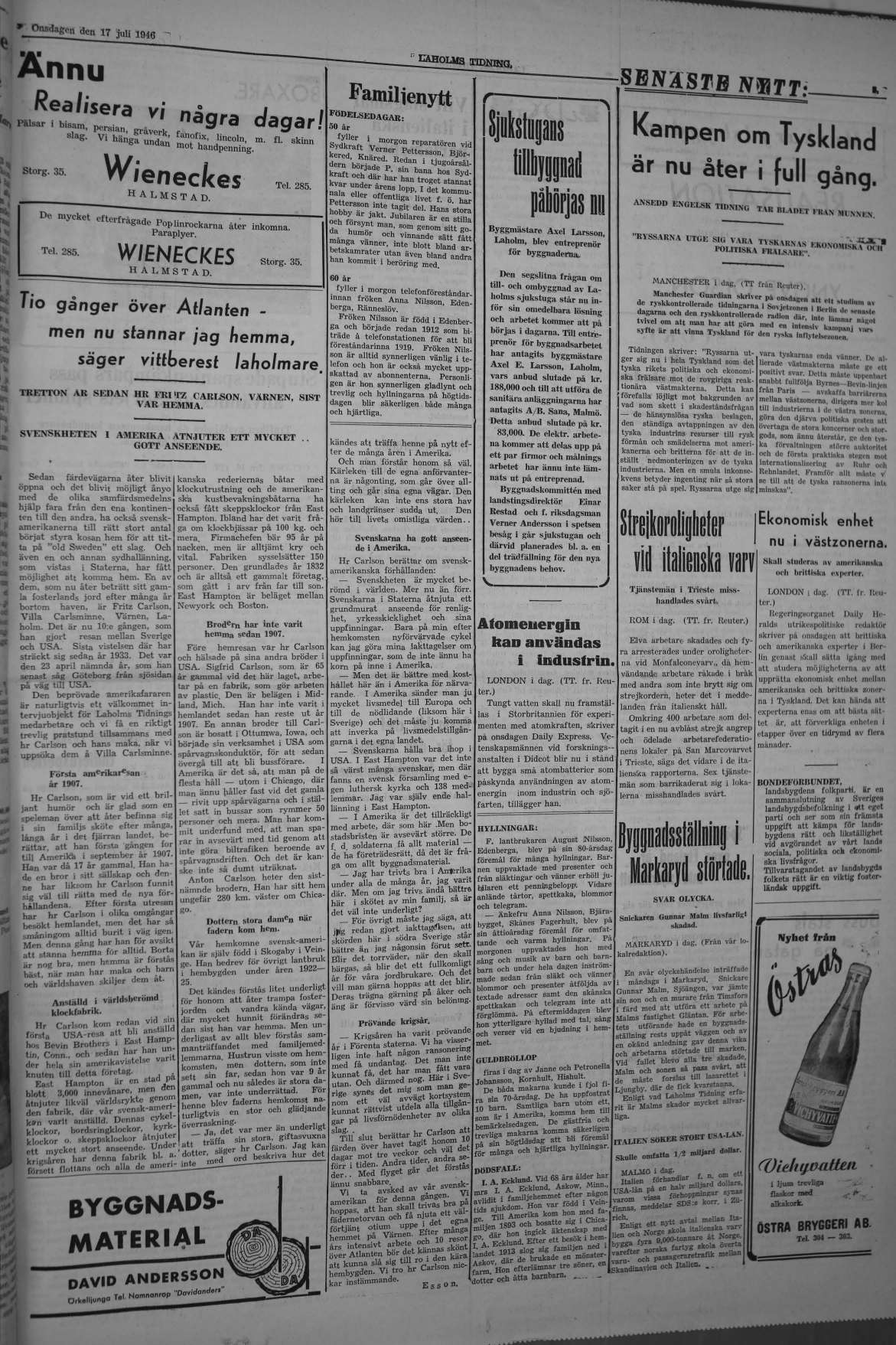 Laholms Tidning Onsdag 17 juli 1946, sida 3