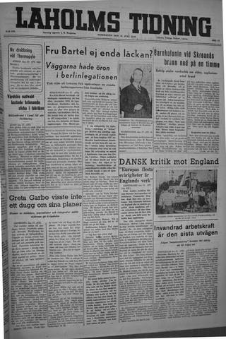Förstasidan, Torsdag 18 juli 1946
